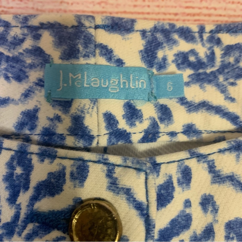 J. McLaughlin Blue and White Print Skinny Pants‎ Size 6 - Picture 2 of 5